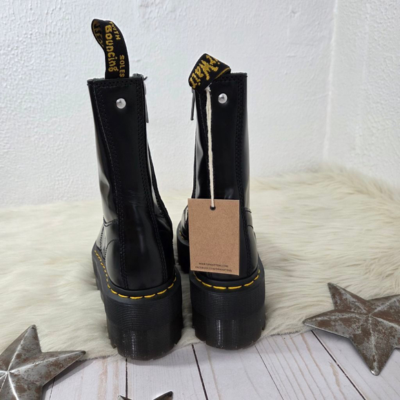 Dr. Martens jetta hi max leather platform boots black buttero patent size 5 NWT - Picture 5 of 8